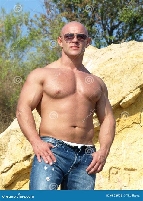 Strong Man With Nude Torso Stock Photo Image Of Attractive