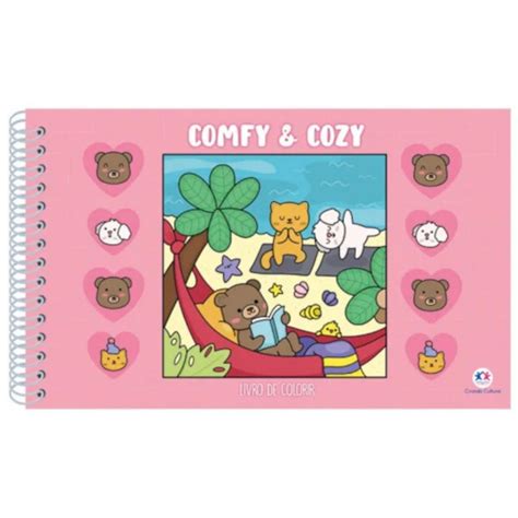 Livro de Colorir Espiral Pink Capa Dura Comfy e Cozy - Confortável e ...
