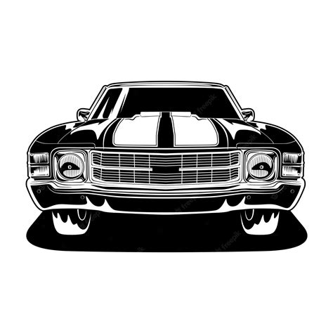 Premium Vector | Black and white car vector illustration for conceptual ...