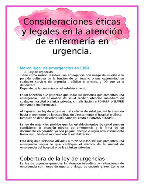Consideraciones éticas y legales en la atención de enfermería en
