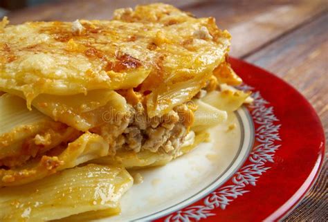 Pastitsio Una Pasta Al Forno Greca E Mediterranea Immagine Stock