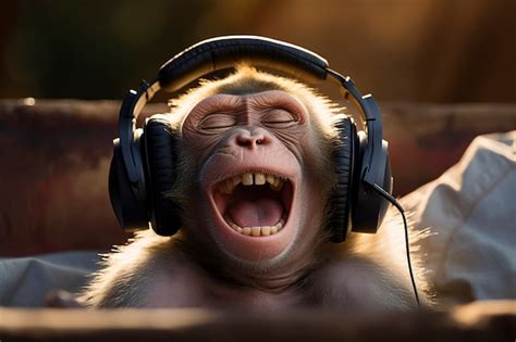 Macaco Com Fone De Ouvido - Macaco Usando Fone Ouvido Imagens – Download Grátis no Freepik