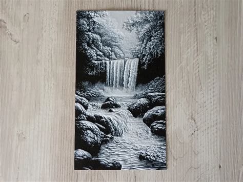 waterfall hueforge picture  frame  doudou makerworld