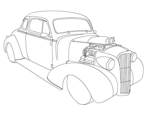 Chevy Coupe Hot Rod Coloring Pages Coloring Cool