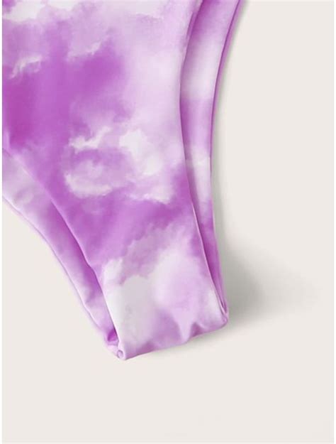 Buy Shein Tie Dye Bikini Swimsuit With Tie Side Beach Skirt Online