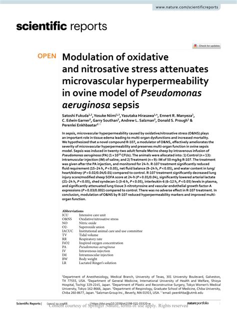 Pdf Modulation Of Oxidative And Nitrosative Stress Attenuates