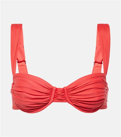 Balconette Ruched Bikini Top In Red Faithfull Mytheresa