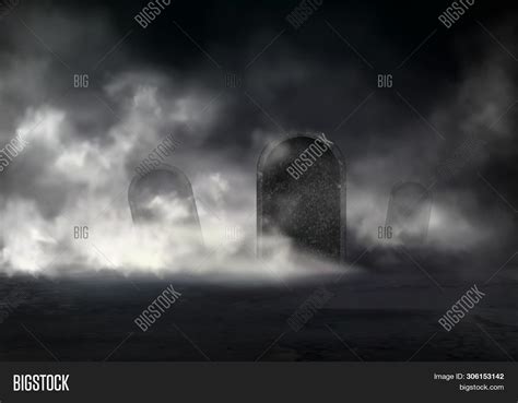 Old Cemetery Night Image And Photo Free Trial Bigstock