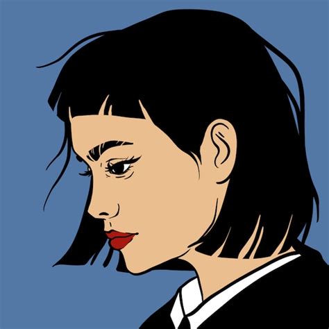 Premium Vector Brunette Girl Portrait Vector Illustration