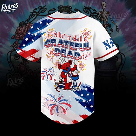 Custom Happy 4th Of July Grateful Dead Baseball Jersey Style - Padres ...