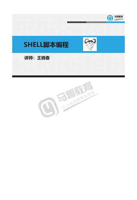 Shell脚本编程 马哥教育 Pdf 墨天轮文档