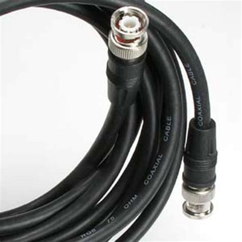 Cable, Coax, BNC, RG6/U Type, 75 ohm, 2.2GHz, Black, 50' - Compatible ...