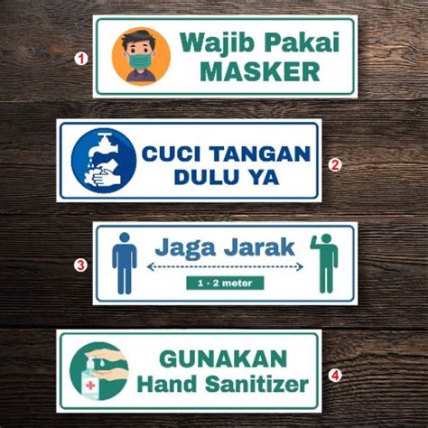 Jual Sticker Waterproof New Normal Wajib Pakai Masker Jaga Jarak