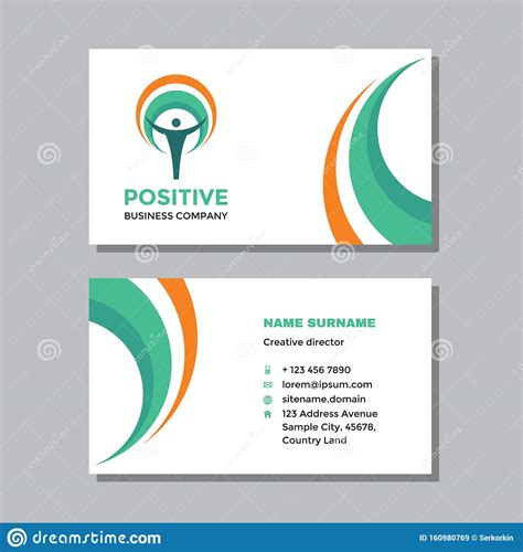 Business Visit Card Template With Logo Concept Design Positive