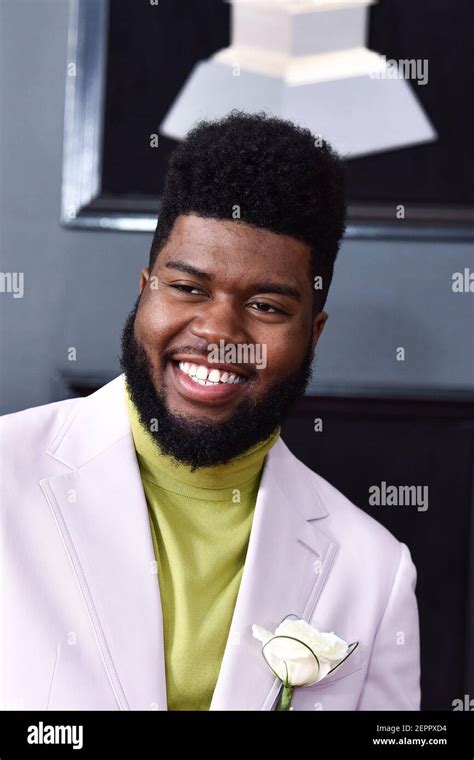 Khalid arrives at the 60th Annual GRAMMY Awards red carpet at Madison Square Garden in New York ...