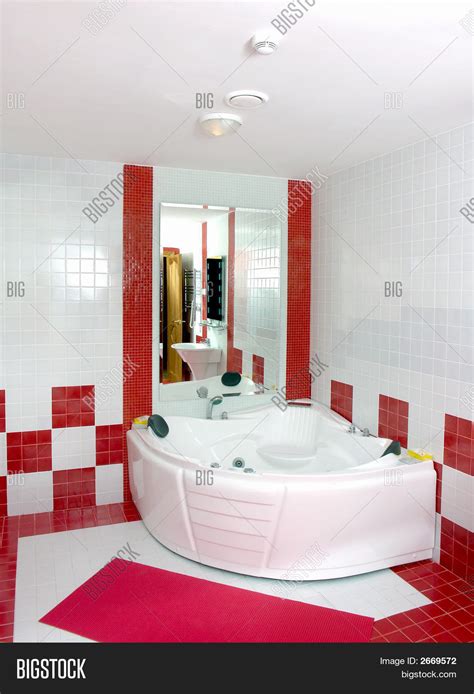 Bathroom Red White Image & Photo (Free Trial) | Bigstock