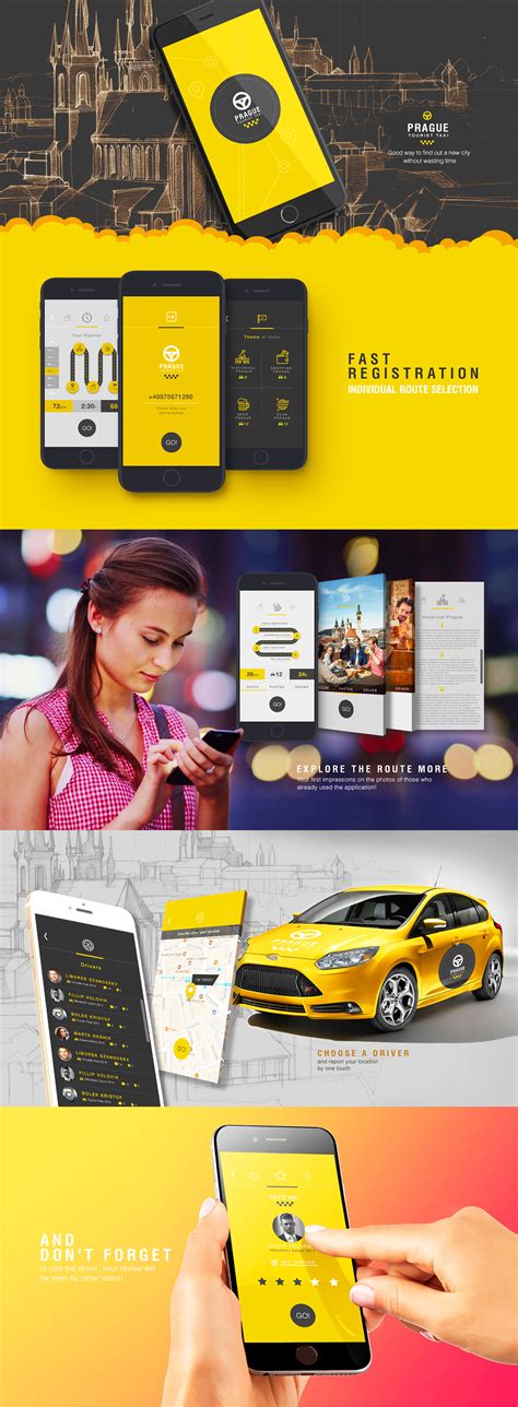 Prague tourist taxi app on Behance