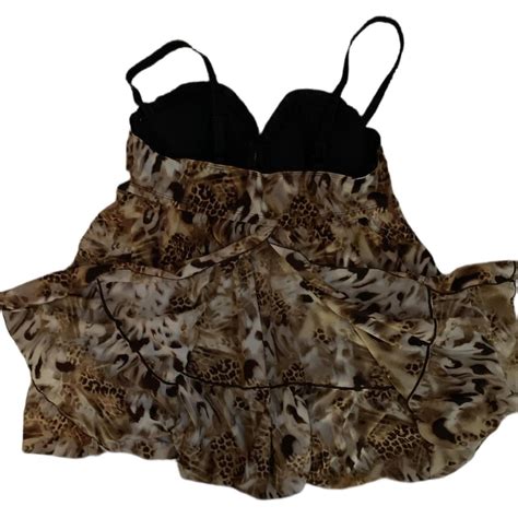 Flowy Cheetah Lingerie Top Open Back Size Depop