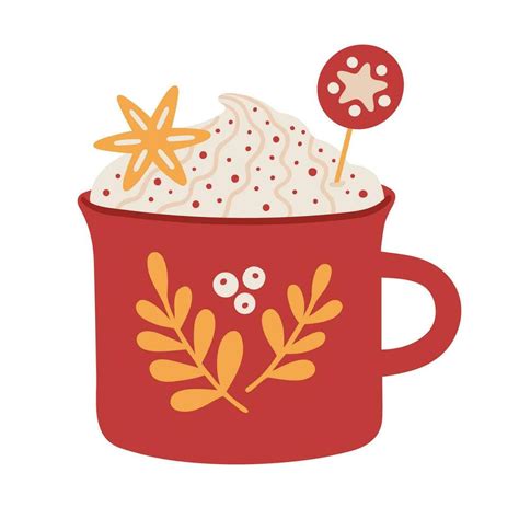 Vector Illustration Of A Winter Hot Drink In A Cute Cup 35321671 Vector Art At Vecteezy