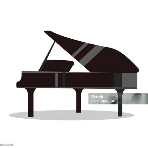ilustrasi grand piano klasik  latar belakang putih ilustrasi stok