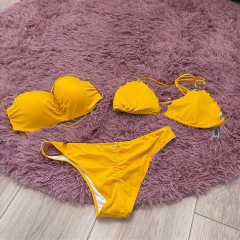 Pink Victoria S Secret Swim Victorias Secret Pink Bikini Two Tops Included And A Ruched