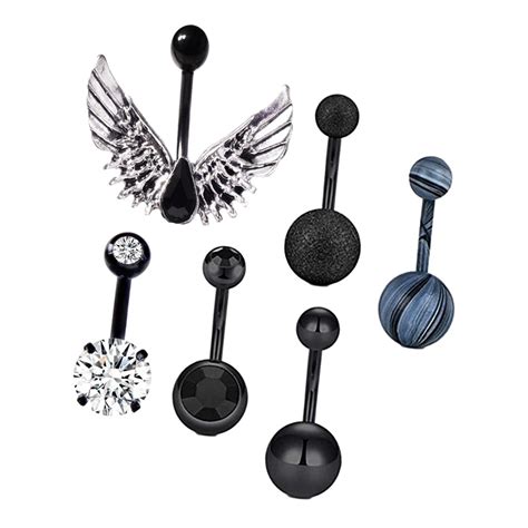 6 Pieces Belly Button Rings Belly Piercing Jewelry Round Ball Fashion
