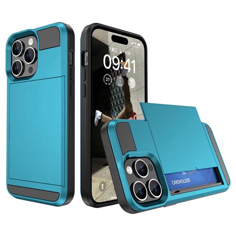 for iPhone 16 Pro Case Wallet Credit Card Holder ID Slot Sliding Door