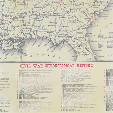 Framed Document Civil War Map 1861-1865 – National Archives Store