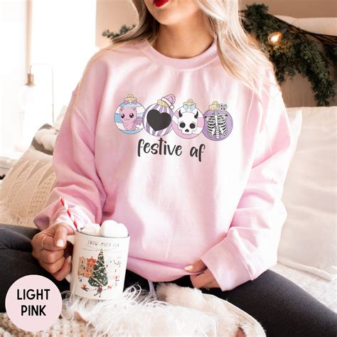 Festive Af Pastel Goth Christmas Sweater Whimsigoth Creepy Etsy