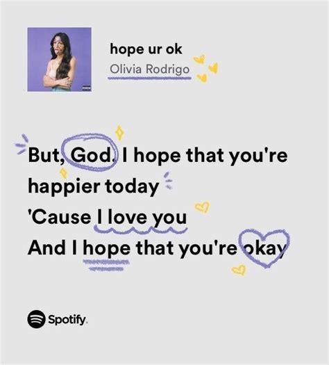 Olivia Rodrigo SOUR Hope Ur Ok Spotify Lyrics Aesthetic Pretty