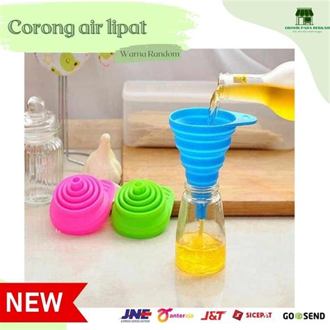 Jual Corong Bulat Lipat Air Karet Silicon Minyak Collapsible Minyak