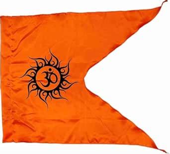 poveria aum printed flag saffron kesariya orange color saffron flag