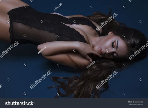 Sexy Beautiful Brunette Woman Lying On Stock Photo Shutterstock