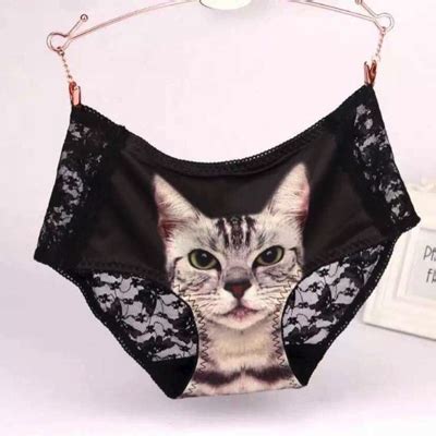 Cute Lace Pussy Cat Panties Women Seamless Briefs Sexy Pussycat Panties