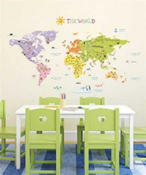 World map wall decal - A Thrifty Mom - Recipes, Crafts, DIY and more