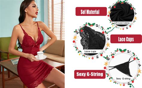 Adome Slip Lingerie Sexy Chemise Lace Nightgown V Neck Babydoll Soft Sleepwear S Xxl Black At
