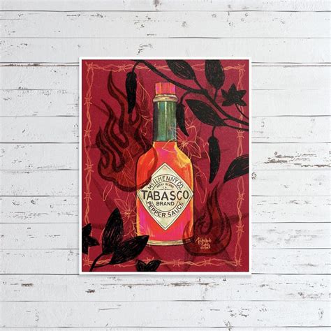 Tabasco Hot Sauce Chili Pepper Art Print Etsy