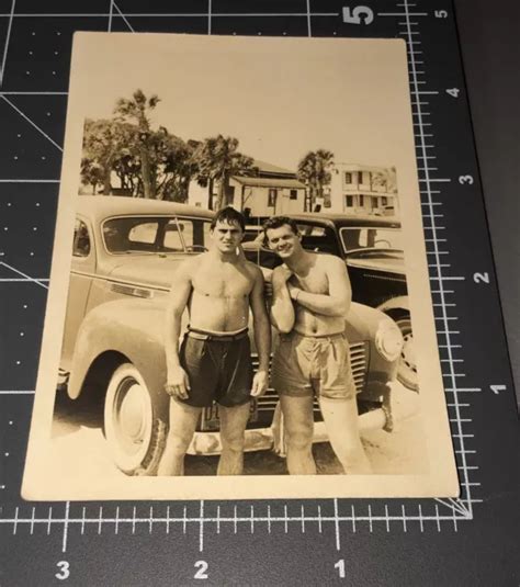S Shirtless Army Men Funny Beefcake Man Muscle Friend Vintage Gay