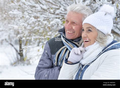 Happy Mature Couple Posing Outdoors Stock Photo Alamy