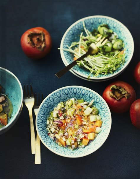 Tartare De L Gumes Et Kakis Pour Personnes Recettes Elle Table