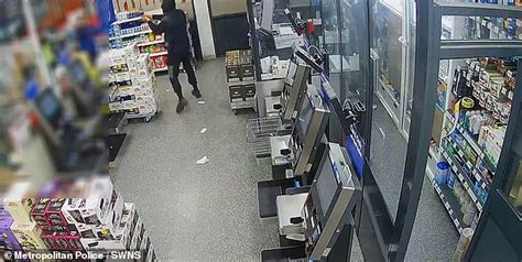 Shocking Moment Robber Targeting Tesco In Sunday Morning Raid Points