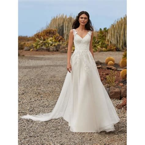 Robe de mariée Plage Boh UNE Ligne De Mariage Robe D été Grande Taille