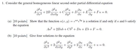 Solved Consider The General Homogeneous Linear Second Order Chegg