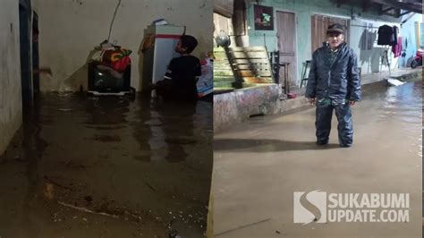 Sungai Meluap Pemukiman Warga Dan Jalan Di Cidolog Sukabumi Terendam