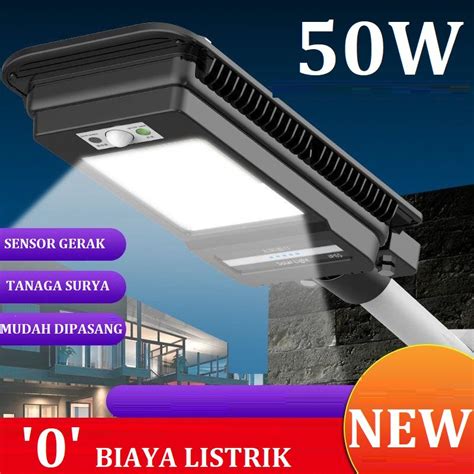 Jual SJ LAMPU JALAN TENAGA MATAHARI SOLAR CELL 50WATT ALL IN ONE