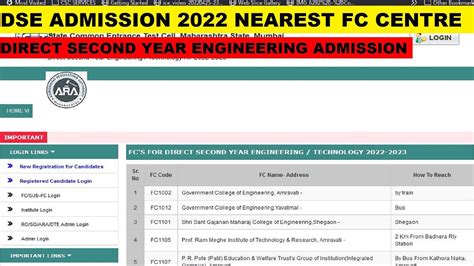 Dse Engineering Admission Nearest Fc Centres List Direct Second Year