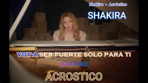 SHAKIRA ACROSTICO KARAOKE YouTube