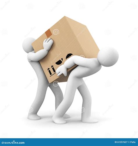 People Carry Heavy Box Stock Illustration Illustration Of Order 61257627