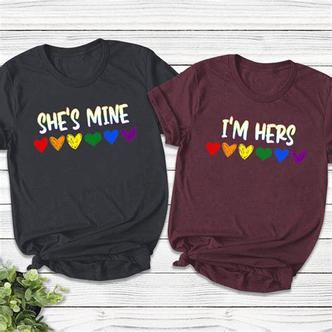 Lesbian Couple Shirts Matching LGBT Couple Tees Lesbian Pride Tshirt LGBT Matching T Shirt