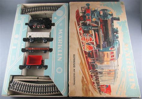 MÄrklin 3200 Ho Coffret Db Train Marchandises Loco Vapeur 030 3 Wagons